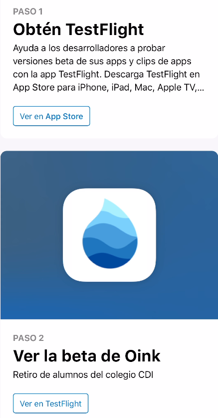 Captura instalación TestFlight